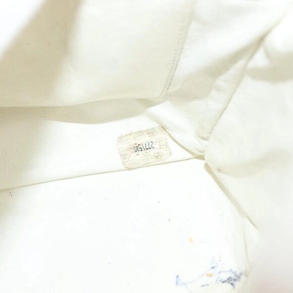 CHANEL Matelasse Chain Shoulder Bag Grained Calf Skin White Gold CC Auth 148356 - Picture 11 of 16